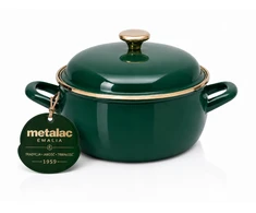 Mondex Emaliuotas puodas Metalac 2,9 l, 20 cm, tamsiai žalias