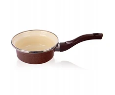 Emaliuotas puodas, puodas ilga rankena, tradicinis, 12 cm, 350 ml