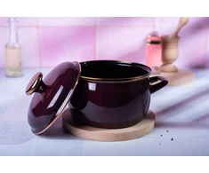 Emaliuotas puodas su dangčiu 16cm 2,2L indukcinės dujos Metalac Bordo Princ