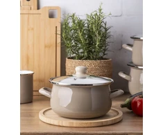 Emaliuotas puodas su dangteliu, dujų indukcija 20 cm Altom Design taupe 2,7 l