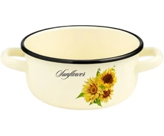 Emaliuotas puodas su rankenomis Puodas 1,5 L 16 cm Indukcinės dujos Igmar Sunflower