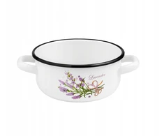 Emaliuotas puodas su rankenomis Puodas 1,5 L 16 cm Indukcinės dujos Igmar Lavender