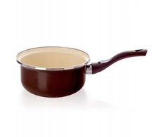 Emaliuotas puodas, tradicinis puodas ilga rankena, 16 cm, 1L
