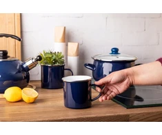 Emaliuotas puodelis su rankena, indukcinis puodas, dujinis Altom Design, tamsiai mėlynas, 0,5l