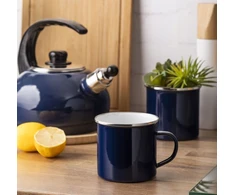 Emaliuotas puodelis su rankena, indukcinis puodas, dujinis Altom Design, tamsiai mėlynas, 0,5l