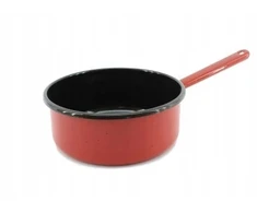 Enger EMALINIS PUODAS SU RANKENE ANT KOJŲ RAUDONA 12cm 600ml 1vnt