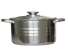 Enger NERŪDIJANČIO PLIENO IR STIKLO PUODAS 24CM 5,4L 1vnt
