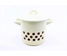 Enger PUODAS + DANGAS, KREMAS, EMALIS, 17cm, 1 vnt