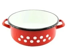 Enger RAUDONAS DEKORATYVINIS EMALINIS PUODAS 17CM 1,6L 1vnt