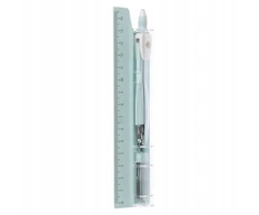 Euro Trade Metalinis kompasas + 15 cm liniuotė pastelinės mėlynos spalvos - STARPAK