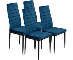 Eurostyle 4 x Mėlynas VELVET MINŠTA KĖDĖ SVETAINES VALGOMAS VITO