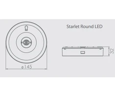 Bikuva.lt 2,5W evakuacinis šviestuvas STARLET ROUND SO 150 CB, baltas