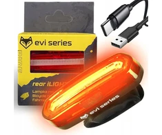 Evi series DVIRAČIO LEMPAS galinis LED žibintas stiprūs režimai 15H BATERIJOS 650mAh USB-C