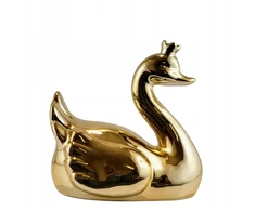 Ewax SKARBONKA CERAMICZNA ŁABĘDŹ Auksinė Z KORONĄ 16 CM