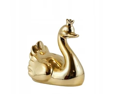Ewax SKARBONKA CERAMICZNA ŁABĘDŹ Auksinė Z KORONĄ 16 CM