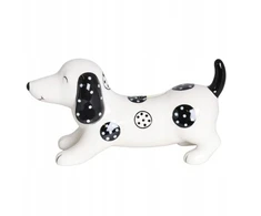 Ewax Skarbonka Jamnik ceramiczny baltai-juodas 19x10cm