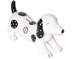 Ewax Skarbonka Jamnik ceramiczny baltai-juodas 19x10cm