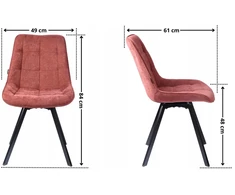 Exito Design Bordo spalvos minkšta pasukama kėdė svetainei, valgomajam, virtuvei, LAPO rašomajam stalui