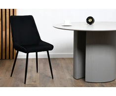 Exito Design Minkšta juodo aksomo kėdė svetainei, valgomajam ir virtuvei - LARS Q