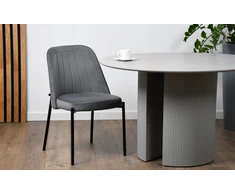 Exito Design Minkšta pilka aksominė kėdė svetainei, valgomajam ir virtuvei - EMO