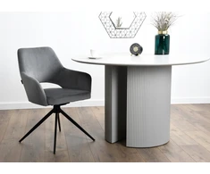 Exito Design Pasukama biuro kėdė, pilka aksominė biuro kėdė prie stalo - ERIM