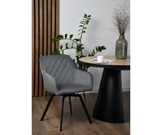 Exito Design Pilko aksomo minkšta pasukama kėdė svetainei, valgomajam, PANKO biurui