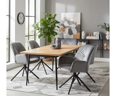 Exito Design Pilko aksomo minkšta pasukama kėdė svetainei, valgomajam, biurui - KOEN
