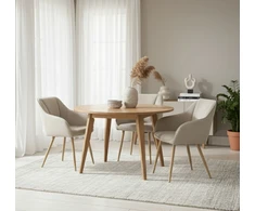 Exito Design Smėlio spalvos minkšta kėdė svetainei, valgomajam ir virtuvei - moderni ELMO