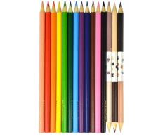 Faber-castell 15 spalvų trikampės mokyklinės kreidelės (su odos atspalviais)