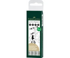 Faber-castell Ecco Pigment 4 vnt. juodi tušinukai