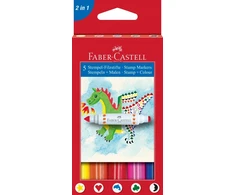 Faber-castell flomasteriai su antspaudais, 5 spalvos