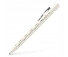 Faber-Castell Grip 2010 — Balta tušinukas, M dydžio antgalis, mygtuko paspaudimo mechanizmas, neslystanti zona