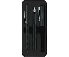 Faber-castell Grip 2011: Rašiklis ir Fontanas, Juodas Rinkinys