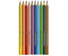 Faber-castell Jumbo storio kreidelės, 12 spalvų