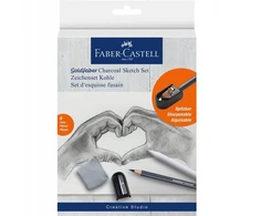 Faber-Castell Kūrybinis piešimo rinkinys vaikams: 8 vnt. su anglies pieštukais