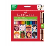 Faber-castell pieštukai 24+3 vnt. vaikų odos atspalvių