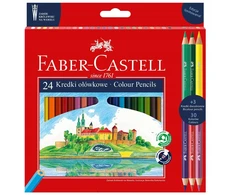 Faber-castell pieštukinės kreidelės "pilies" kolekcija, 24 spalvos
