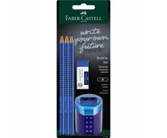 Faber-castell pieštukų rinkinys su trintuku ir drožtuku