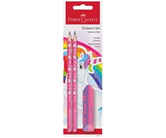 Faber-Castell Rinkinys su vienaragiu: 2 pieštukai ir trintukas