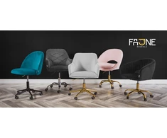 Fajne Krzesa SOUL rožinė krzesło obrotowe welur w stylu LOFT