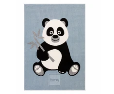 Family fabrics DYWAN DLA DZIECKA - DZIECIĘCY KIDS 508 PANDA BŁĘKITNY - 160 X 220