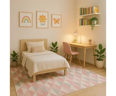 Family fabrics Dywan Dziecięcy 160x220 Do Pokoju Dziecka Rožinė Geometryczny Miękkie Runo
