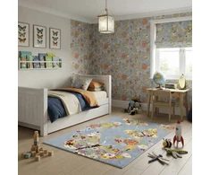 Family fabrics Dywan dziecięcy 577 mėlynas w motyle - 140x200