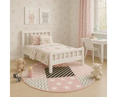 Family fabrics DYWAN OKRĄGŁY DLA DZIECKA - DZIECIĘCY KIDS JAZZ ROŽINĖ - Koło Fi 140