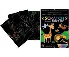 Fandy Rainbow Scratch Board Gyvūnai 9 Lakštai Stylus Scratch Board GYVŪNŲ MAGIC