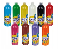 FARBY Plakatowe Szkolne Astra 500ml 10 KOLORÓW Rinkinys