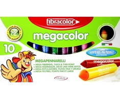 Fibracolor Megacolor 10 vnt. markeriai, ryškios spalvos