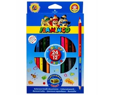 Flamingo Line Titanum Kredki Dwustronne 24kol 12szt (TITA0479)