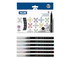 Flomasteriai 6 spalvų BRUSH METAL 0612606MET MILAN