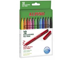 Flomasteriai Alpino 1AAR001002N, vienpusiai, 12 vnt.
